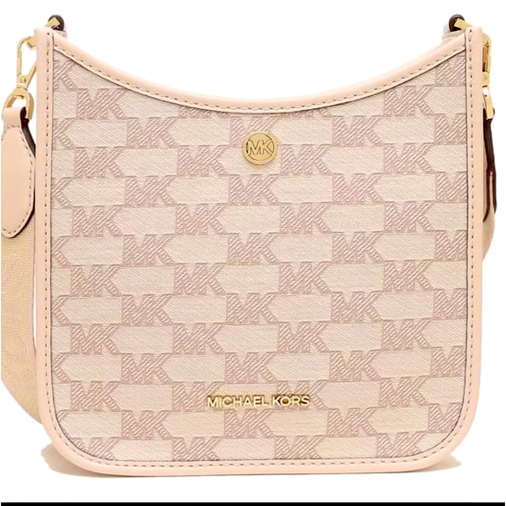 MICHAEL KORS Briley Small Logo Messenger Bag POWDER BLUSH MULTI COLOR - Picture 7 of 14